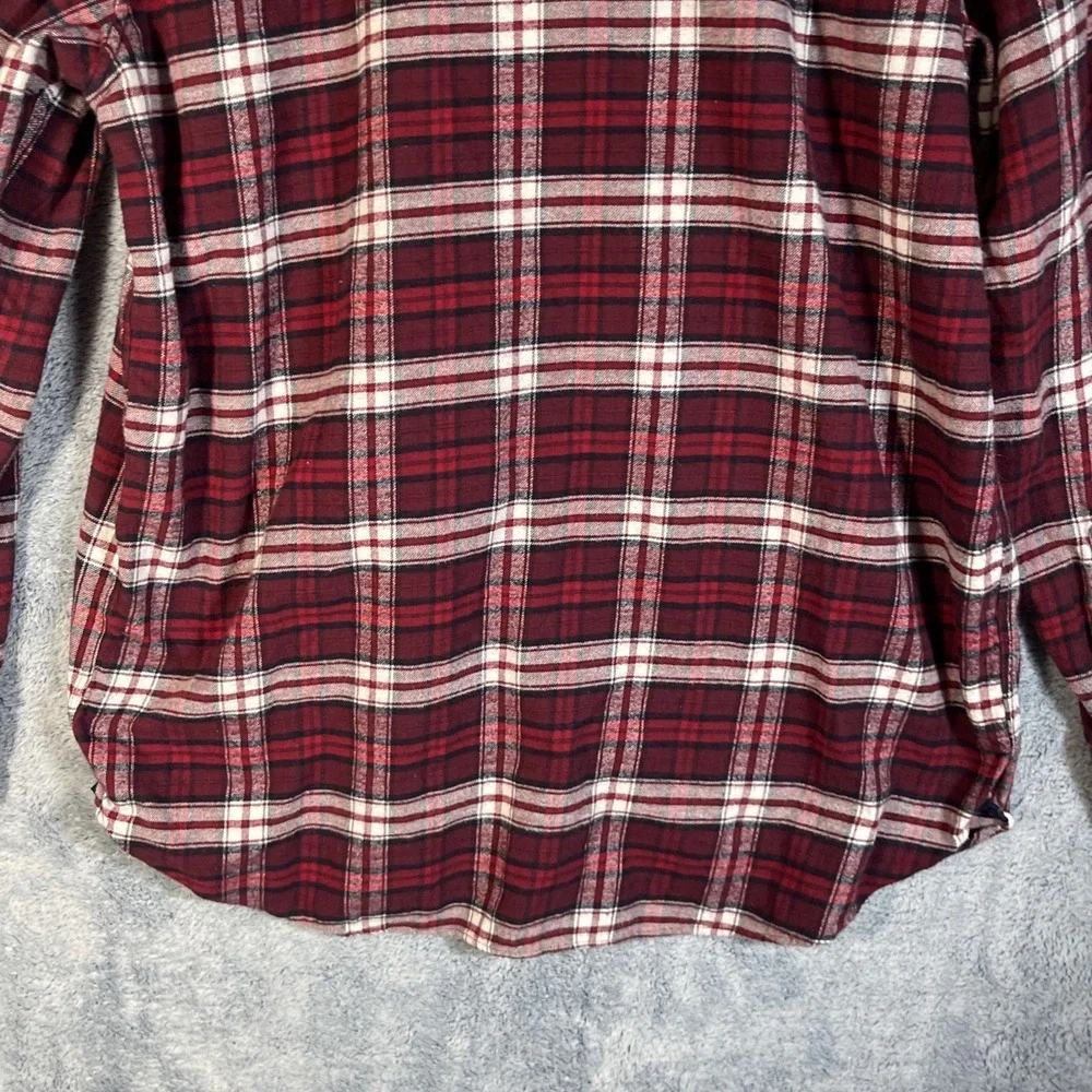 Tommy Hilfiger Men's XL Regular Fit Long Sleeve Flannel Shirt Red White Plaid‎